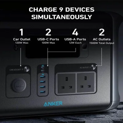 Anker 757 Portable Power Station (PowerHouse 1500W - 1229Wh) - Black